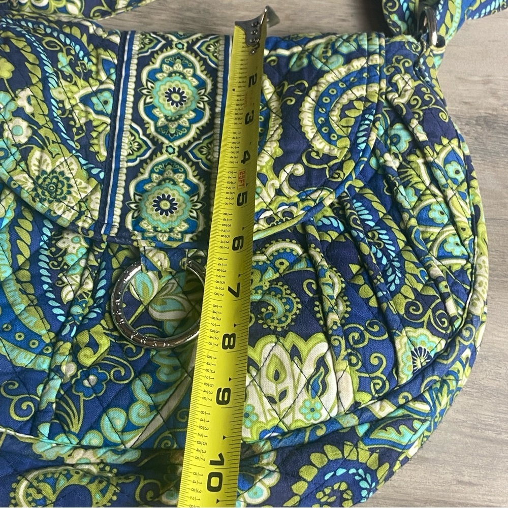 Vera Bradley Rhythm & Blues Saddle Up Crossbody Bag Womens Blue Green Quilted - Picture 11 of 16